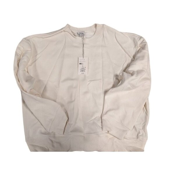 A New Day Women’s Soft Fleece Crewneck Sweatshirt White XL - Picture 4 of 5